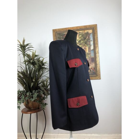 Harve Bernard Women Military Style Jacket Size8 Lined 100% Wool Clueless Preppy - Picture 6 of 10